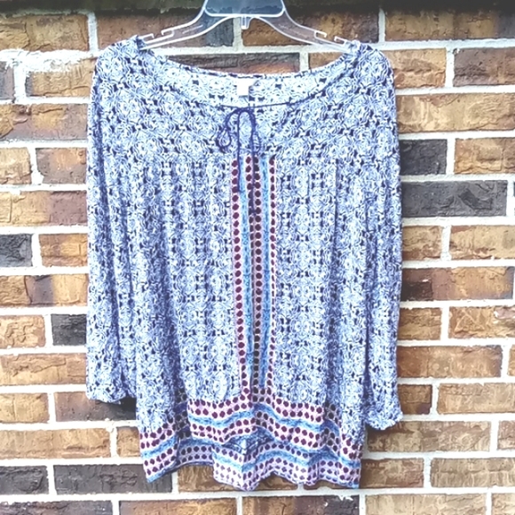 Cato Tops - 🍁 ➕ Cato 18/20W Boho Hi-Lo Blouse